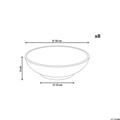 Leen Bakker SESAME - Diepe borden set van 8 - Lichtgrijs - Steengoed Outlet