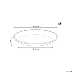 Leen Bakker SESAME - Dinerborden set van 8 - Lichtgrijs - Steengoed Discount