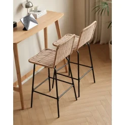 Nordlys Set van 2 barkrukken van metaal en vezels New