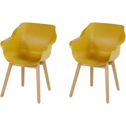Hartman Set van 2- Sophie Studio diningstoel- Curry Yellow- Teak poot Clearance