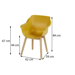 Hartman Set van 2- Sophie Studio diningstoel- Curry Yellow- Teak poot Clearance