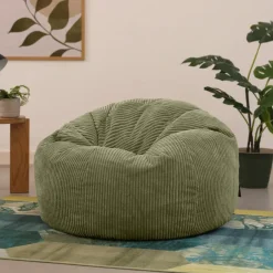 icon Set van 2 Zitzak Kingston - Corduroy Zitzak Volwassenen - Saliegroen New