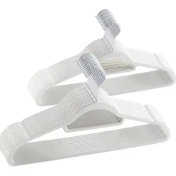 Merkloos Set van 50 Kledinghangers met Fluweel - Ivoor Wit Outlet