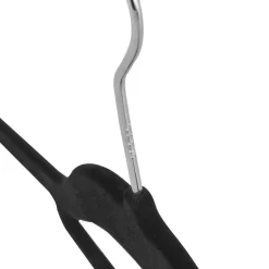 Merkloos Set van 50 kleerhangers - Fluweel - Anti-slip - Kapstokken met Broeklat - Zwart Outlet