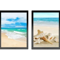 Merkloos Set van 2 Madison Fotokaders - 30x40 cm - Foto Lijsten in MDF Hout - Zwart Outlet