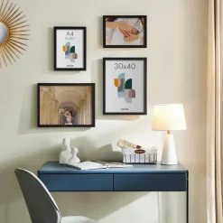 Merkloos Set van 2 Madison Fotokaders - 30x40 cm - Foto Lijsten in MDF Hout - Zwart Outlet