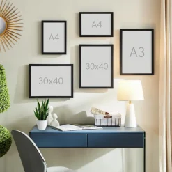 Merkloos Set van 2 Madison Fotokaders - 30x40 cm - Foto Lijsten in MDF Hout - Zwart Outlet