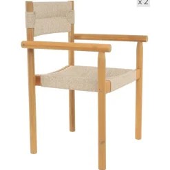 Nordlys Set van 2 tuinstoelen van massief acaciahout Online