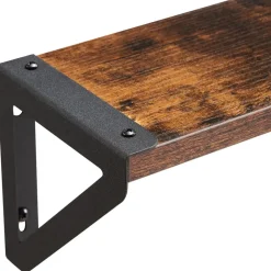 Merkloos Set van 3 Wandplanken, Zwevende Plank, 30/35/40 x 12 x 11, Vintage Bruin Zwart Clearance