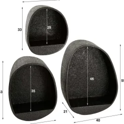 Emob Set van 3 wandschappen Licorice-liquid metal Sale