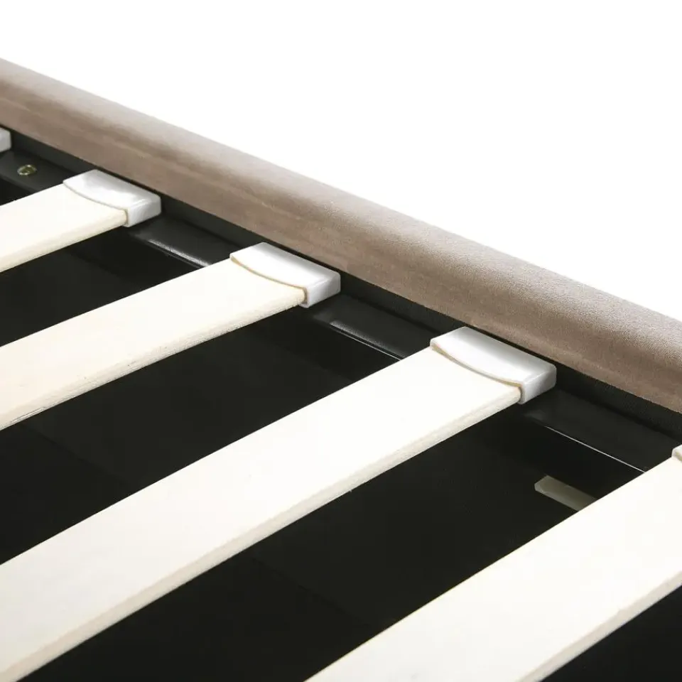 Beliani SEZANNE - Bed met opbergruimte - Taupe - 180 x 200 cm - Fluweel Best