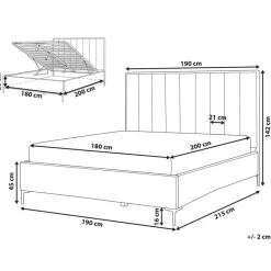Beliani SEZANNE - Bed met opbergruimte - Taupe - 180 x 200 cm - Fluweel Best