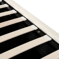 Beliani SEZANNE - Bed met opbergruimte - Gebroken wit - 160 x 200 cm - Bouclé Best