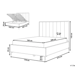 Beliani SEZANNE - Bed met opbergruimte - Gebroken wit - 160 x 200 cm - Bouclé Best