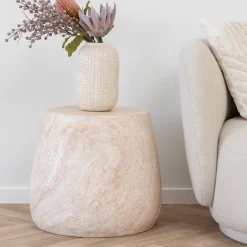 House Nordic Sidetable Fiberclay Naturel - 47,5x47,5x41cm - Bonn Outlet