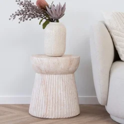 House Nordic Sidetable Fiberclay Naturel - 37x37x43cm - Bonn Sale