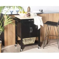 Beliani SIENA - Keukentrolley - Zwart - MDF Best