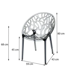 Siesta Exclusive Siesta Crystal stapelbare stoel - Black Transparant Hot