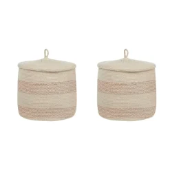 Beliani SILOPI - Mand set van 2 - Beige - Katoen Discount