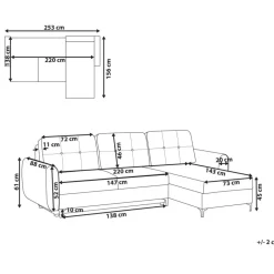 Leen Bakker SIMRIS - Hoekslaapbank - Blauw - Linkszijdig - Polyester Online