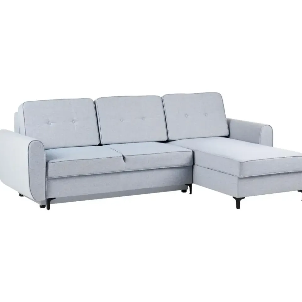 Leen Bakker SIMRIS - Hoekslaapbank - Blauw - Linkszijdig - Polyester Online