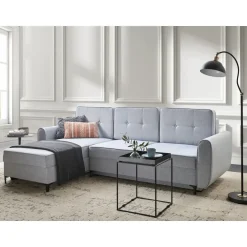 Leen Bakker SIMRIS - Hoekslaapbank - Blauw - Rechtszijdig - Polyester Hot