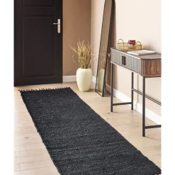 Beliani SINANKOY - Loper tapijt - Zwart - 80 x 300 cm - Jute New