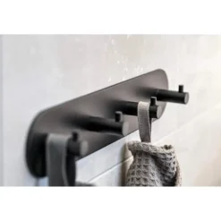 SIRO Kapstok - 4 ophang haken - metaal - mat zwart - 11 x 21 cm Hot