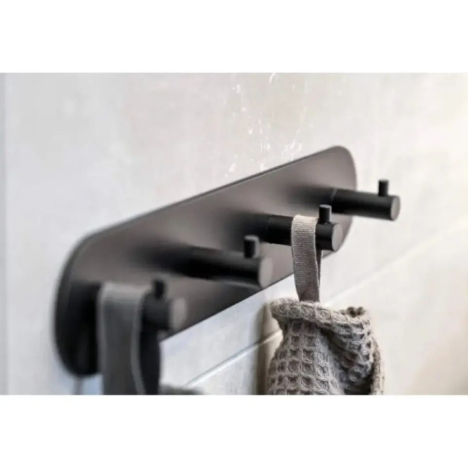 SIRO Kapstok - 4 ophang haken - metaal - mat zwart - 11 x 21 cm Hot