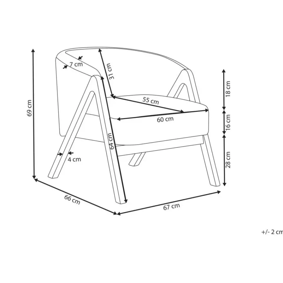Beliani SKEI - Fauteuil - Wit - Bouclé Outlet