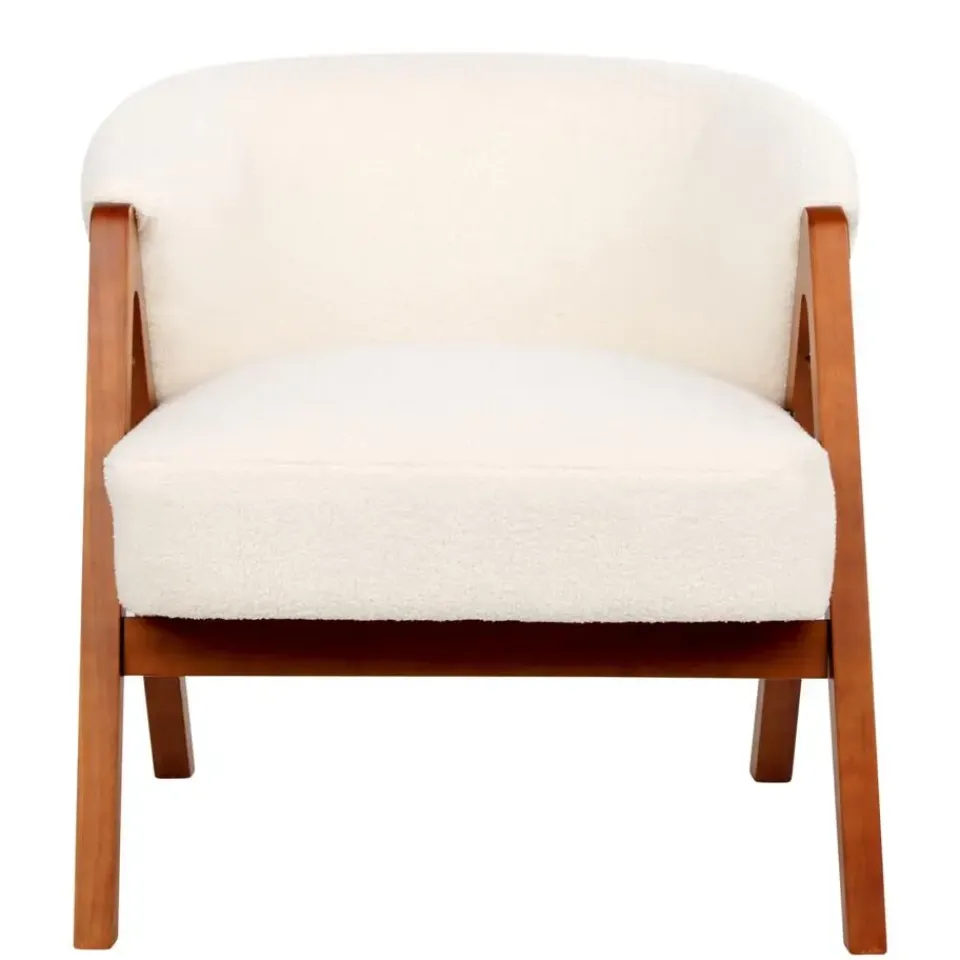 Beliani SKEI - Fauteuil - Wit - Bouclé Outlet