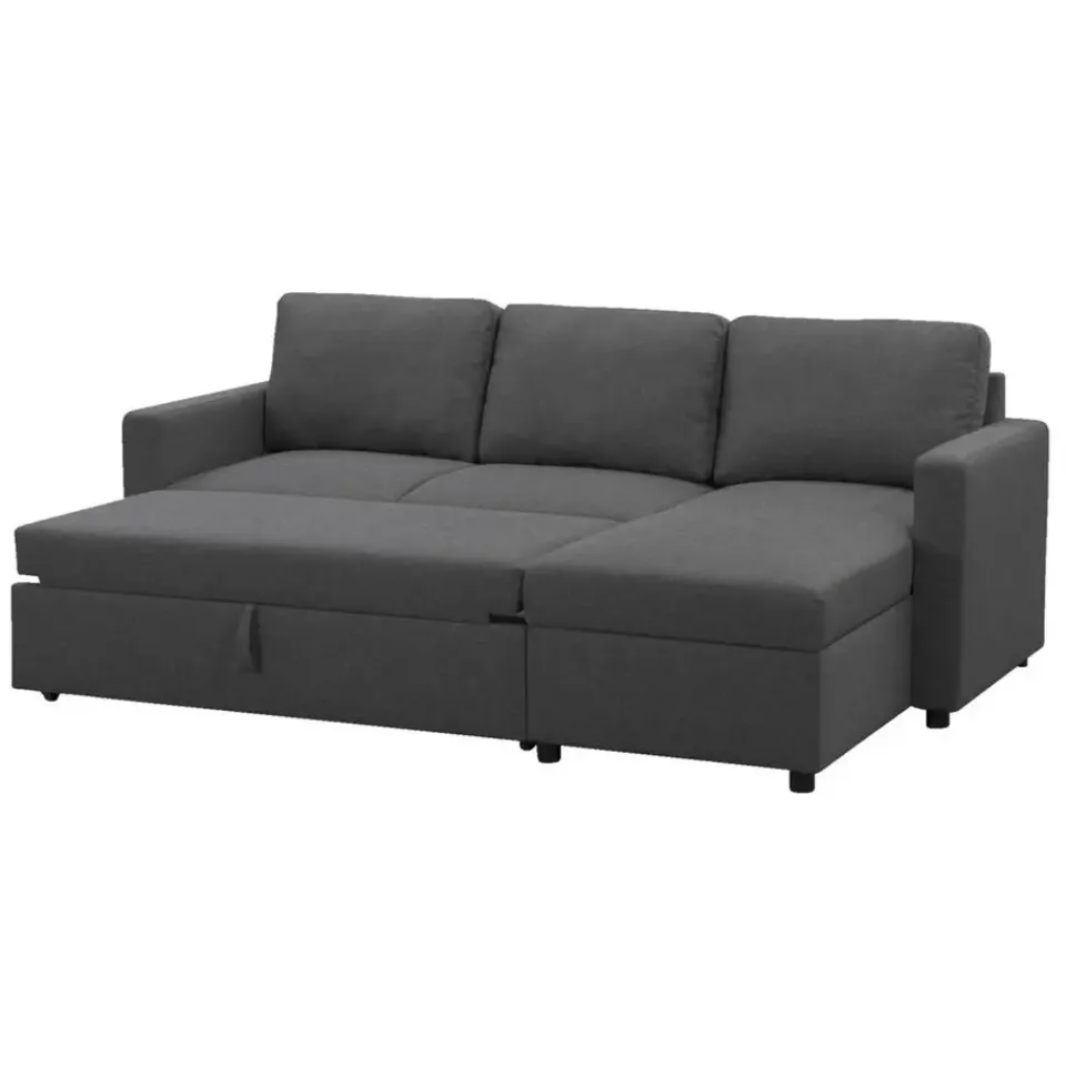 Leen Bakker Slaapbank Turijn met opbergruimte - antraciet - 82x215x145 cm New