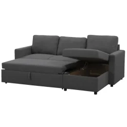 Leen Bakker Slaapbank Turijn met opbergruimte - antraciet - 82x215x145 cm New