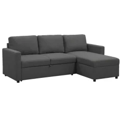 Leen Bakker Slaapbank Turijn met opbergruimte - antraciet - 82x215x145 cm New