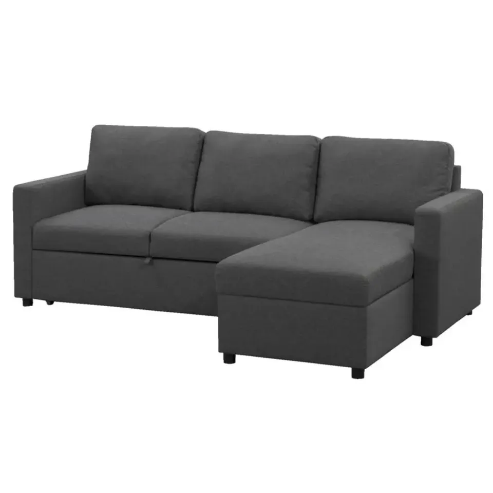 Leen Bakker Slaapbank Turijn met opbergruimte - antraciet - 82x215x145 cm New