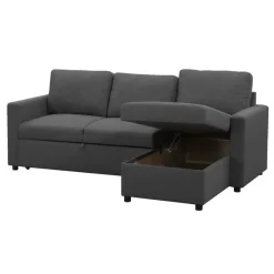 Leen Bakker Slaapbank Turijn met opbergruimte - antraciet - 82x215x145 cm New