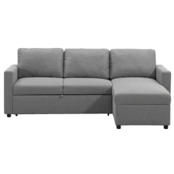 Leen Bakker Slaapbank Turijn met opbergruimte - grijs - 82x215x145 cm Best