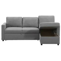 Leen Bakker Slaapbank Turijn met opbergruimte - grijs - 82x215x145 cm Best