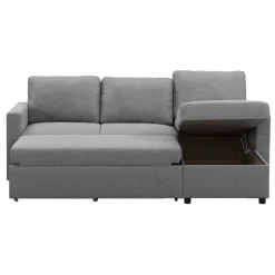 Leen Bakker Slaapbank Turijn met opbergruimte - grijs - 82x215x145 cm Best