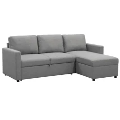 Leen Bakker Slaapbank Turijn met opbergruimte - grijs - 82x215x145 cm Best