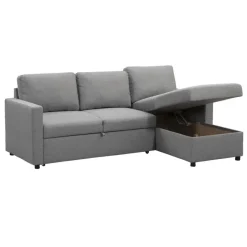 Leen Bakker Slaapbank Turijn met opbergruimte - grijs - 82x215x145 cm Best