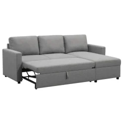 Leen Bakker Slaapbank Turijn met opbergruimte - grijs - 82x215x145 cm Best