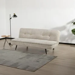 Giga Meubel Slaapbank 3-Zits - Beige Stof - Zithoogte 41cm - 179x87x80cm - Olive Outlet