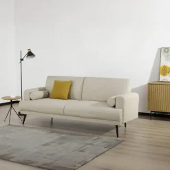 Giga Meubel Slaapbank 3-Zits - Beige Stof - Zithoogte 47cm - 209x91x85cm - Jason Discount