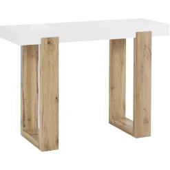 Loft24 Solid - Consoletafel in wit/eikenoptik