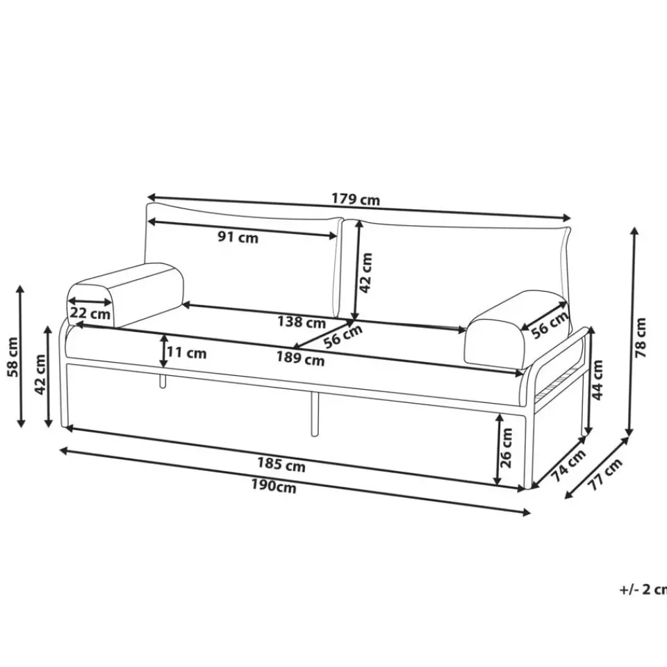 Leen Bakker SOLOFRA - Tuinbank 2-zits - Beige - Aluminium Clearance