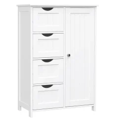 Songmics - Kast met 4 lades en deur - MDF - Wit Sale