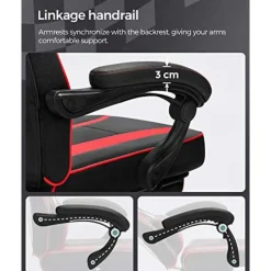 Songmics Ergonomische bureaustoel Zwart/Rood - 150 kg Online