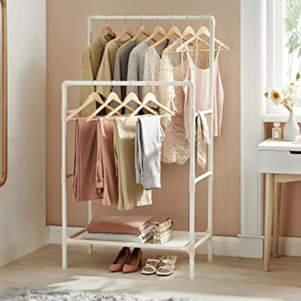 Songmics Kledingrek - 88x44x154cm - ijzer/stof/kunststof Best