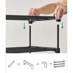 Songmics Schoenenrek Pedri - 92 x 30,5 x 55 cm - Zwart Hot